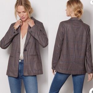Evereve size M Sanctuary Daily Oxford Plaid Houndstooth Blazer Jacket EUC